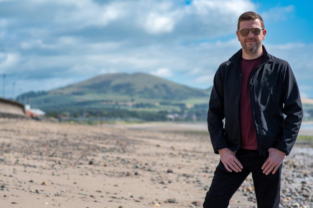 Peter McDougall on Leven Beach, Fife